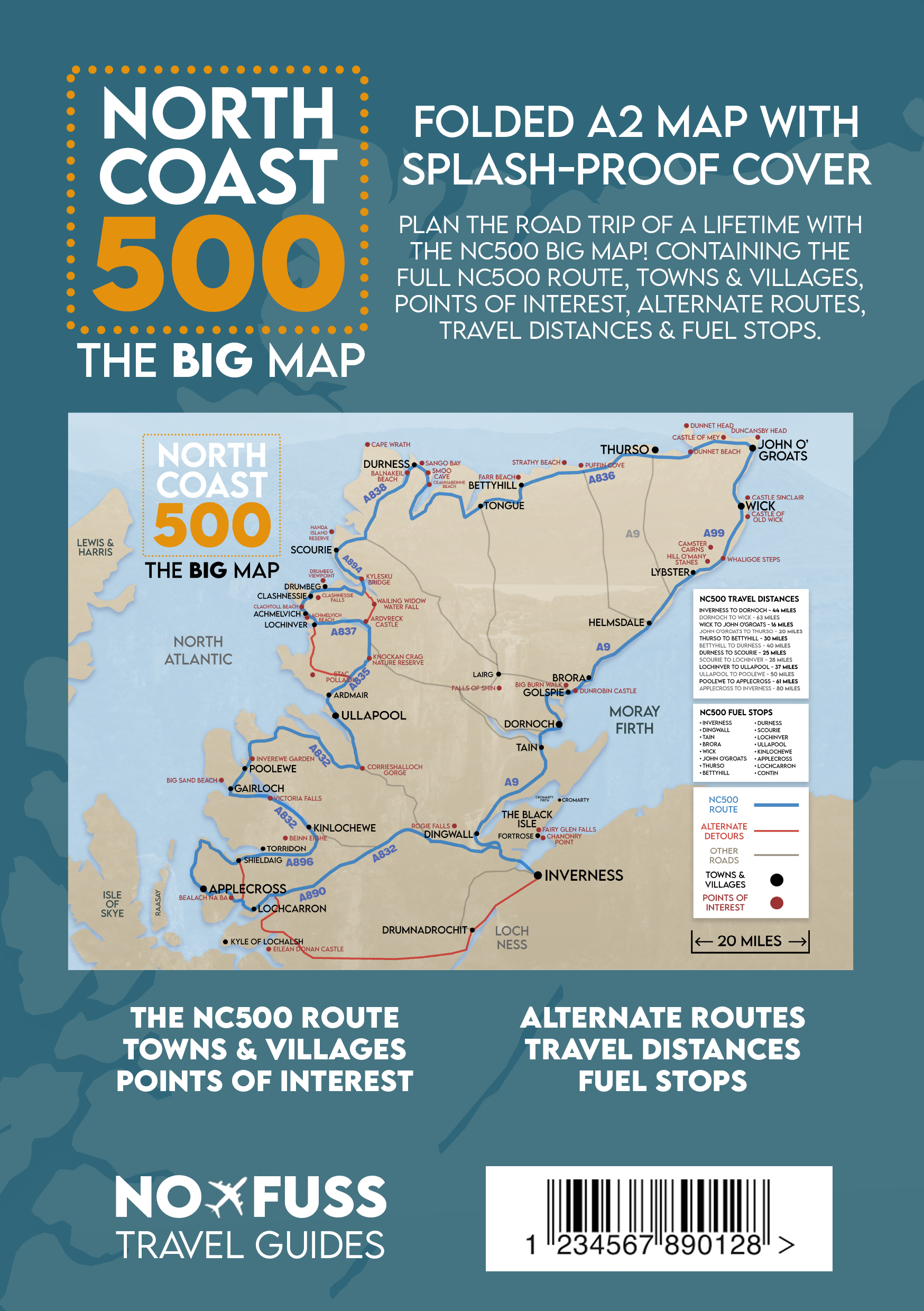 NC500 Map - North Coast 500 The Big Map - A2 Foldable - Image 2
